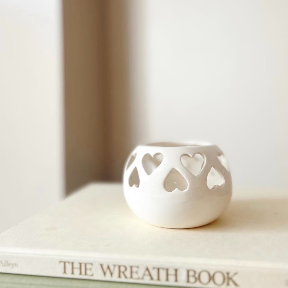 Ceramic Heart Candle Holder